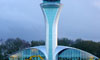 Cladding and glazing of air traffic control tower, Farnborough 